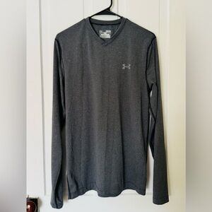 Under Armour Men's Gray Striped Long Sleeve Tee